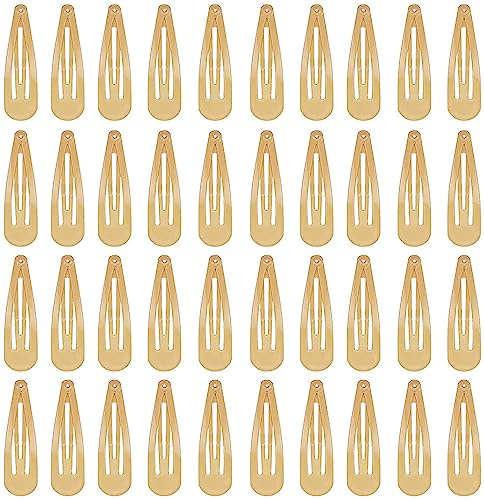 DAZISEN 40 Pack Hårklipp För Flickor Metal Snap Kids Barrettes Kvinnors Hårtillbehör, Färgglada Godis Härlig Enkel Frisyr Klipp，Beige