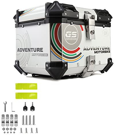 JUNNIU 28L 55L 65L 80L 100LMotorrad Top Case Top Box für Fahrrad Aufbewahrungskoffer mit Schloss Heckbox Montage/Schwarz/F-55L Decoration