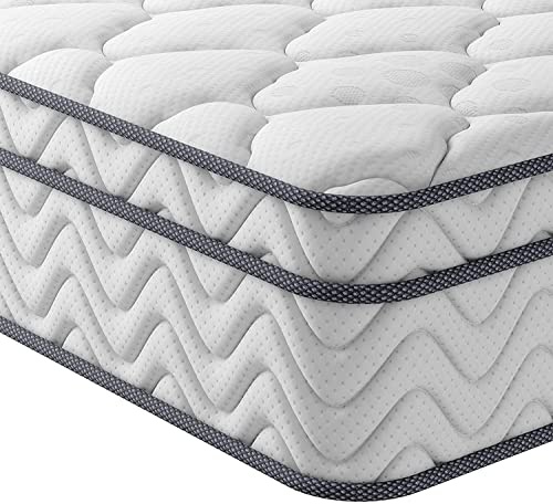 Vesgantti Materasso 90X200 Altezza 22cm, Singolo a Molle Indipendenti Insacchettate & Memory Foam, Design Ergonomico 9 Zone, Rigidità 3 su 5, Box-Top Serie