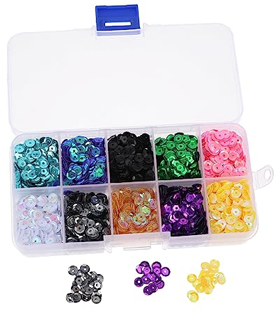 SHINEOFI 1 Schachtel Dekorative Fischs Chuppen Pailletten Metallbesatz Bastelt Lose Pailletten Miniaturen Kunsthandwerk Ab Körbchen Pailletten Flocke Gesicht Körper Taschen Kleidung Plastik