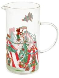 Nuvole di Stoffa Jarra de agua navideña de vidrio borosilicato con temática circense, Vintage Bear Wonderland 1200 ml