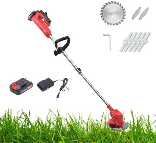 Tondeuse à gazon sans fil, tondeuse à gazon électrique, fonction mulching, corps pliable, batterie et chargeur inclus, tondeuse à gazon à poussée manuelle, kit de tondeuse à gazon à 6 hauteurs de