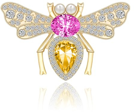 Yifnny Broche Abeilles, Broche abeille vintage Broche fantaisie en perles Broche en or Bijoux Broche Insecte Broche Accessoires pour robes Mignonne Broche châle pour femme