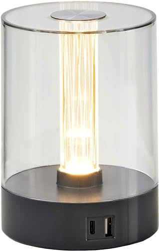 Northpoint LED Tischleuchte Tischlampe mit Touch-Taste Dimmfunktion Farbwechsel Ladeports Memoryfunktion Abschaltautomatikfinktion (Glühdraht Grau)