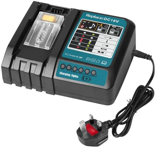 Powarobor Fast Charger Compatible with makita 14.4V-18V Li-ion Battery | Fit for BL1815 BL1830 BL1840 BL1850 BL1860 BL1415 BL1430 BL1440 DC18RD DC18RA DC18SF