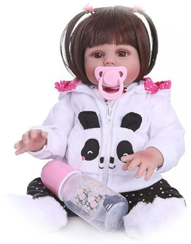 Reborn Baby Puppen 19 Zoll Realistische Neugeborene Baby Puppen Mädchen Ganzkörper Vinyl Silikon Lebensechte Baby Puppen Kleinkind Puppen Geschenk Spielzeug für Kinder Alter 3+