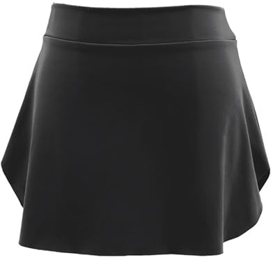 Ubxvamm Gonna avvolgente da donna in poliestere nero gonna da ballo elastica in vita ginnastica gonna da balletto professionale, nero, XX-Large