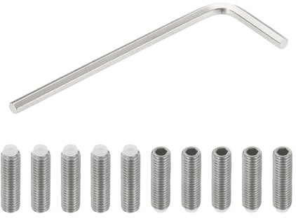 PATIKIL Vis Sans Tête M5x18mm Pointe en Nylon, 10Pcs Boulon à Tête Creuse Hexagonale Métrique en Acier Inoxydable 304, Anti-Dérapant, Entraînement Hexagonal Interne Avec Clé à Molette