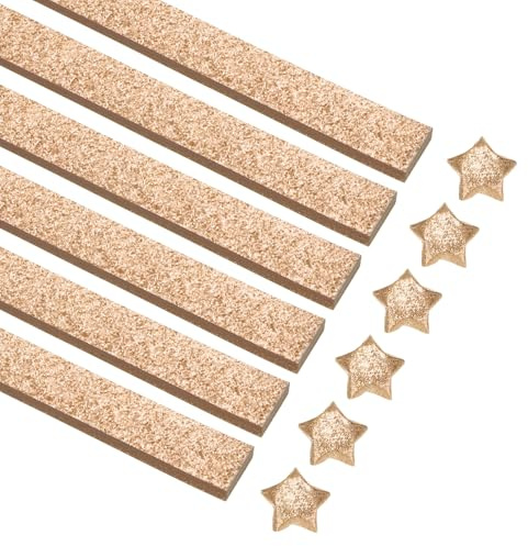 QUARKZMAN Origami-Papier Glitzer Sterne Papiere Hellbraun Falt-Papier | 360 Blätter, 0,4 x 9,3 Zoll, für Anfänger Kunsthandwerk Projekte
