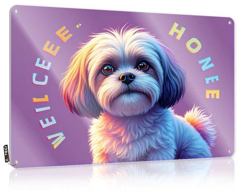 Dorm Door Sign Colorful Pup: A Whiskered Wonder Tin Sign Tin Wall Decor Metal Sign Funny(30X40CM)