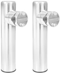 JJsdwin 2 Stück Angelrutenhalter aus Edelstahl, Bootsrutenhalter Zum Schleppen für Boote und Yachtschienen, Rutenhalter auf Schienen 18 mm bis 22 mm Schiene, Verstellbar