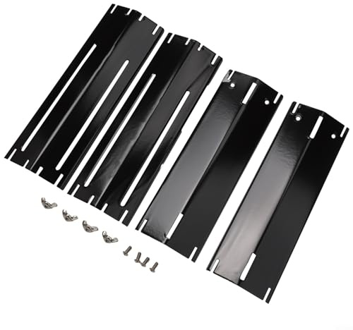 Feeshoppher Placa de calor para barbacoa, 4 unidades, resistente y ajustable, protector térmico de gas, piezas de repuesto para barbacoa de acero inoxidable, placa de escudo térmico para barbacoa