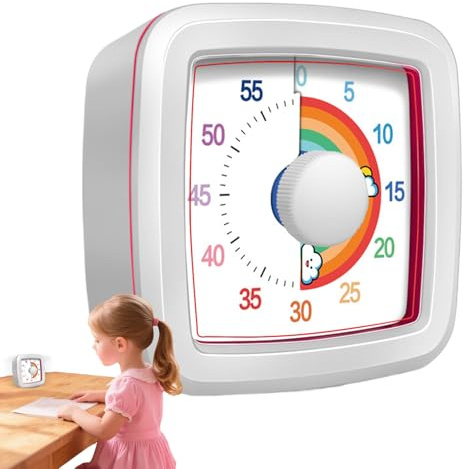 Cronometro Visivo Da 60 Minuti - Timer Meccanico Per Bambini E Adulti | Dispositivo Cronometro Meccanico Silenzioso Per Insegnamento, Studio, Casa E Riunioni
