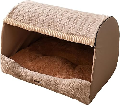 BANTASE Gemütliches Hundezelt & Katzenhöhlenbett – Herausnehmbares Kissen, Waschbar, Warm & Süß(A,XXL)