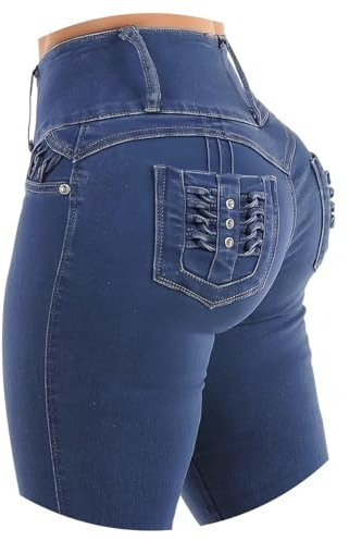 ORANDESIGNE Jeggings Donna Slim Leggins Stile Jeans Elasticizzati Vita Alta Push Up Pantaloni Elastici E Blu XL