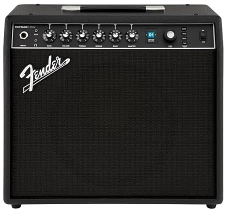 Fender Mustang LTX50 Gitarren-Kombi-Verstärker, 50 W mit vielseitigen Tönen, 100 Voreinstellungen, 50 Ampere-Typen und Effekten, eine einfache Benutzeroberfläche, mit eingebautem Tuner und