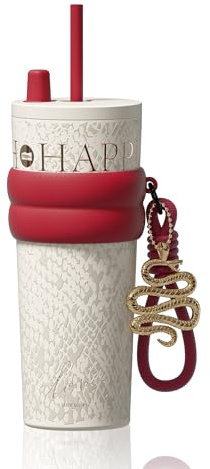 Sidagar 24 oz Tumbler with Lid and Straw, Insulated Coffee Mug Leak Proof, Portable Iced Travel Water Bottle, Reusable Thermal Coffee Cup, Gifts for Women, Pearl White