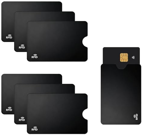QTORCHE - Lot de 6 Etui Protection Carte Bancaire, Anti Piratage Bancaire, Porte-Carte d'identité, Pochette Sécurisée pour Carte de Crédit sans Contact, Pochette Antivol pour Carte