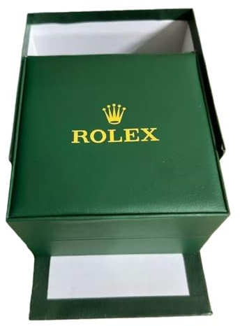 ROUREOX Kompakt Klocka Displayväska Grön Enkel Fack Förvaring Låda Skyddande Hållare Med Yttre Förpackning Klockask för Rolex Box