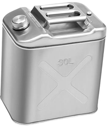 Amagogo Wasserbehälter aus Metall, tragbar für Camping und Outdoor-Aktivitäten, großer, robuster Kraftstofftank, Wasservorrat, 30l