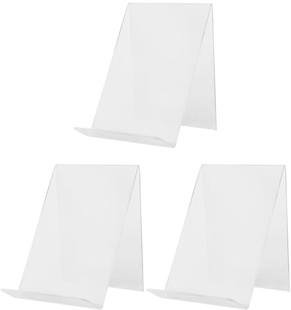 EXCEART Support à Livres Acrylique Transparent 3 Pièces, Support pour Tablette, Présentoir Bureau Polyvalent pour Livres, Cartes Postales et Brochures, Organisateur Pratique pour