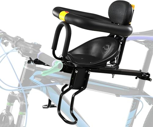 YIEMJS Cykelstol för barn fram barnstol cykel avtagbar cykelsits säkerhetsbälte fällbar bygel cykel barnstol framsäte för barn från 1–5 år mountainbike stadscykel vikbar cykel