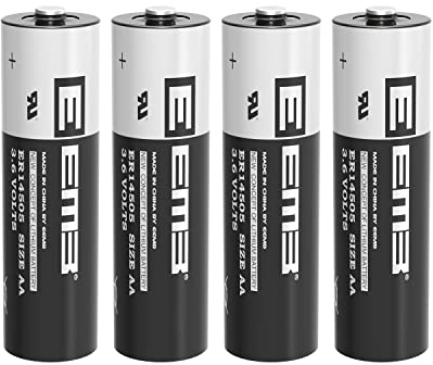 EEMB 4 Stück ER14505 AA 3.6V Lithium Batterie Li-SOCL₂ Nicht wiederaufladbar Akkus SB-AA11 LS14500 TL-5903 SL-360 S7-400 ER14500 für Wasserzähler Gas SPS Anlagenausstattung Generische Ersatzbatterie