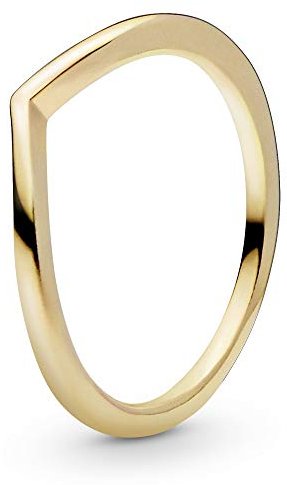 PANDORA Polierter Wishbone-Ring aus 14 Karat vergoldeter Metalllegierung Timeless Kollektion mit Zirkonia- kombinierbar Timeless Schmuck - Größe: 56