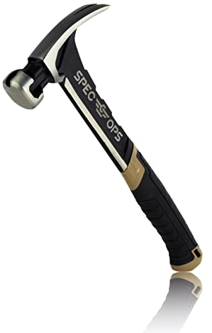 Spec Ops Tools 20 oz Rip Claw Nailing Hammer with Smooth Face, Shock-Absorbing Grip, 3% Donated to Veterans
