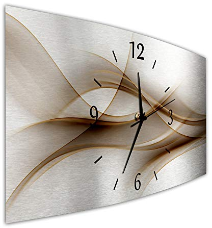 BM Funk Quarz Wanduhr Funkwanduhr Funkwanduhren Funkuhr Funkuhren kein Ticken lautlos geräuschlos leise modern ohne Tickgeräusche groß XXL Wohnzimmer Küche Digital Art Abstrakt 9542-1a