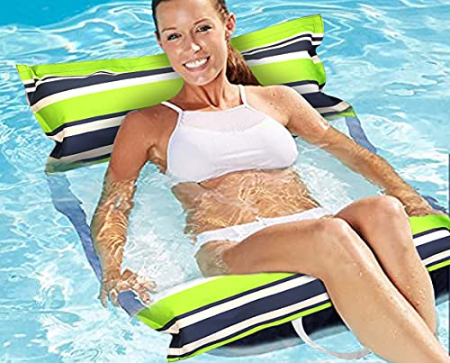 Queta Premium Water Floating Pool Mat Inflatable Water Hammock Swimming Pool Air Lounger Floating Chair with Manual Air Pump(Dark Blue)