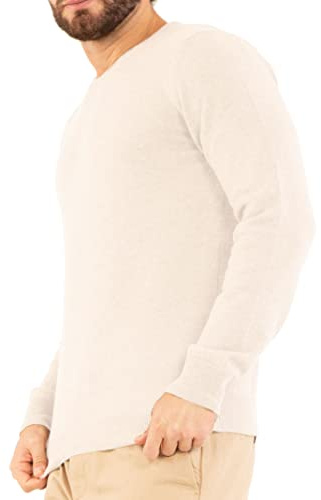 Marine Cashmere - Pull col Rond en Pur Cachemire pour Homme, Ras du Cou, Fil 100% Cachemire délicat et Doux, Made in Italy