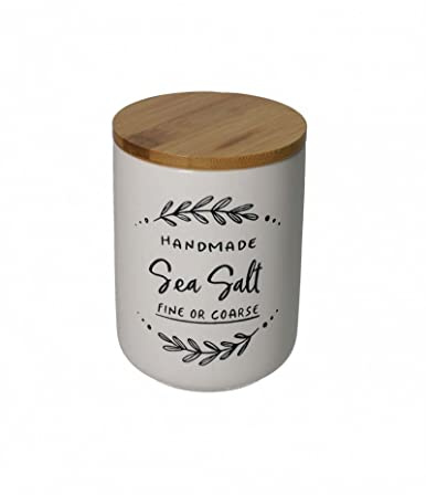 BRANDANI Barattolo Sale Salt New Bone China con Tappo bambù d.10x14,5h cm.
