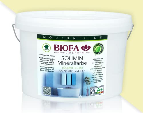 BIOFA SOLIMIN Mineralfarbe Wandfarbe 3051 Silikatfarbe Innenraumfarbe Feuchtraumfarbe PG2 6403 10,00L