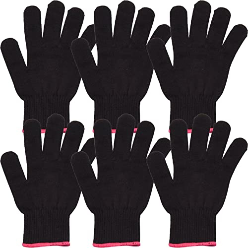 6 Stück Professioneller Hitzebeständiger Handschuh für Haarstyling, Glätteisen Und Lockenstäbe, Hitzeschutzhandschuh Friseur, Schutzhandschuh, Anti Verbrühung Baumwollhandschuhe für linke rechte Hand