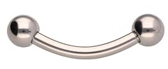 OTHER Piercing Augenbrauen Banane Titan Curved Barbell Piercing Lippenpiercing Augenbrauenpiercing Damen Herren Labret Septum Ring Helix Rook Ohr Schmuck Piercings Silber 1,2x6x4 mm