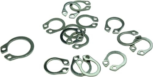 Anelli elastici C- Rondelle metalliche, rondella M3 -M26 Albero in acciaio inossidabile Tipo C Elastico esterno Anello di sicurezza a scatto Morsetto Rondella di bloccaggio a molla, 50 pezzi (diametro