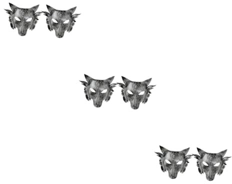 SAFIGLE 3sets Tier Pp Kunststoff Simulation Maskerade Maske Für Halloween Karneval Party Supplies 2 Stücke * 3