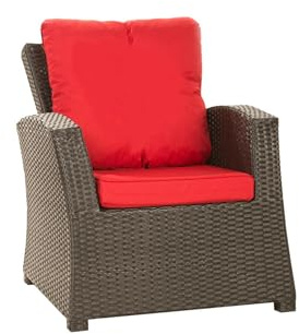 Setgarden® - Set di 4 Cuscini Relax per Mobili da Giardino – Imbottitura Confortevole e Morbida per Sedie, Poltrone e Divani, Resistente alle Intemperie (Rosso)