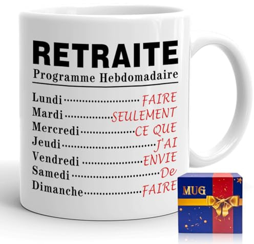 MQIAN Mug Retraite Avec Coffret Cadeau, Tasse Original Pour Homme Et Femme, Départ Humoristique, Vive La Retraite