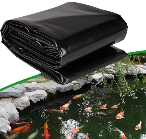 Heavy Duty dammfoder Vattentät 3x4M 4x6M 5x8M 7X10M, Trädgårdspoolmembran Slitstark HDPE dammfoder, fuktsäker membranpolyetenark, dammpresenning svart(3x4m)