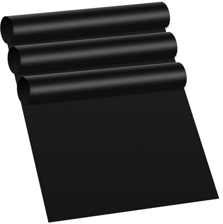 KitchenRaku Oven Liner Pack of 3, 40X60cm Teflon Oven Liners for Fan Assisted Ovens, Reusable Non-Stick Oven Mats for Bottom of Oven - Suitable for Most Ovens and Cookers (Black) | Non-Stick, 0.2mm Thick, Heavy-Duty, Heat Resistant to 260°C, Fits Most Ovens, Easy Clean, Reusable, Protects Stains BBQ Mat
