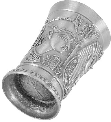LABRIMP 1stück Vintage Metall Shotglas Mit Ägyptischem Design Kreativer Cocktailbecher Für Hawaii-partys Hochzeiten Und Feiern Spülmaschinenfestes Weinglas Für Unvergessliche