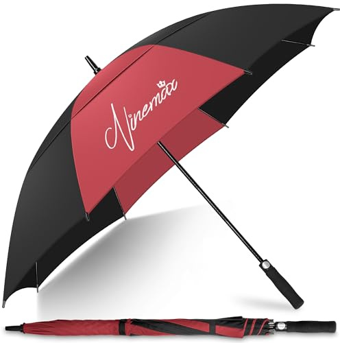 NINEMAX Golf Regenschirm Groß Sturmfest XL/XXL,Großer Regenschirm Sturmfest | Stabil Golfschirm Gross für Herren Damen 2 Personen