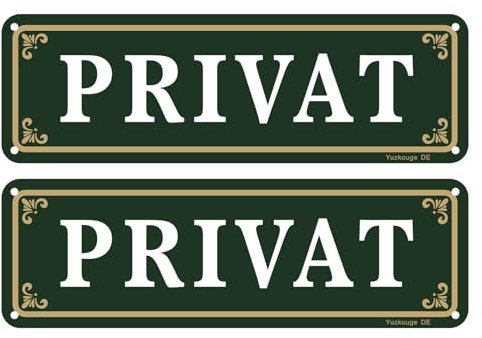 Privatschild, 2 Stück 25 cm x 8 cm Aluminium schild, Privatschild mit vorgebohrten Löchern für einfache Montage, Packung enthält. Außenschild