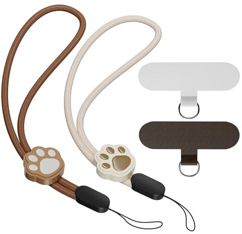 SURDOCA Cordon de téléphone réglable, sangle de poignet d'appareil photo, dragonne en nylon, dragonne de téléphone, sangle de téléphone anti-vol, lanière pour écouteurs, clé USB, badge