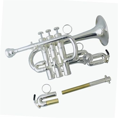 Trompete Bb/A Piccolo-Trompete Musikinstrumente Gebürsteter Messingkörper Mit Koffer(B)