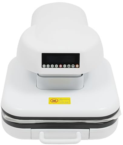 Auto Heißpresse Heat Press 4-stufige Speichermodus mit LCD-Anzeige Tragbarkeit T-Shirts-Wärmeübertragungsmaschine Automatische Heißpresse für Kleidung, Masken, Leinentaschen 54.5x40x32cm