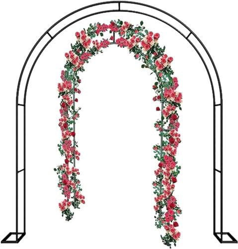 Arche de jardin en métal noir robuste pour plantes, randonnée, mariage, réception, décorations de fête incluses