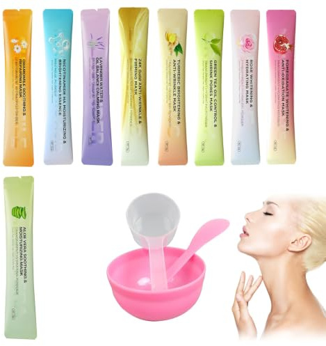 Jelly Soft Mask Powder Set, 9 Stück, Gesichtsmaske Pulver Mit Zubehör, Peel-Off Maske Für Feuchtigkeit, Anti-Falten & Aufhellung, DIY Gel Maske Für Gesichtspflege, Spa Modellierungsmaske